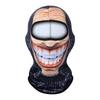 3D Printed Old Man Ski Mask Soft Elastic Full Cover Hood with White Mustache for Outdoor Skiing Masquerade Events