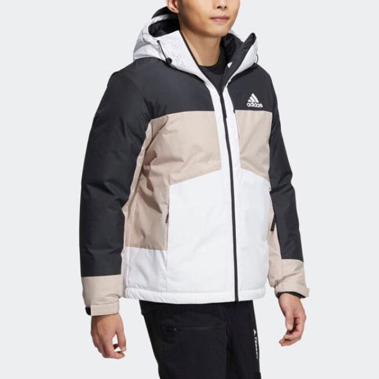 Adidas Color Block Outdoor Sports Hooded Down Jacket Men Jacket IA4213