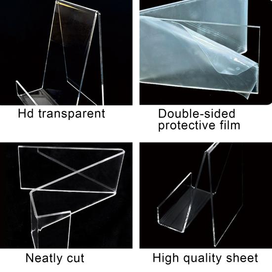5 шт. акриловый кронштейн для дисплея, прозрачная мольбертовая подставка, гладкий край, без заусенцев, высокая стабильность, держатель для журнала, открытки, книги
