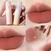 Nude Lip Glaze Soft Matte Silky Liquid Lipstick Mousse Velvet Autumn/Winter Girl Lip Mud Dark Red Brown Lip Tint Makeup Cosmetic