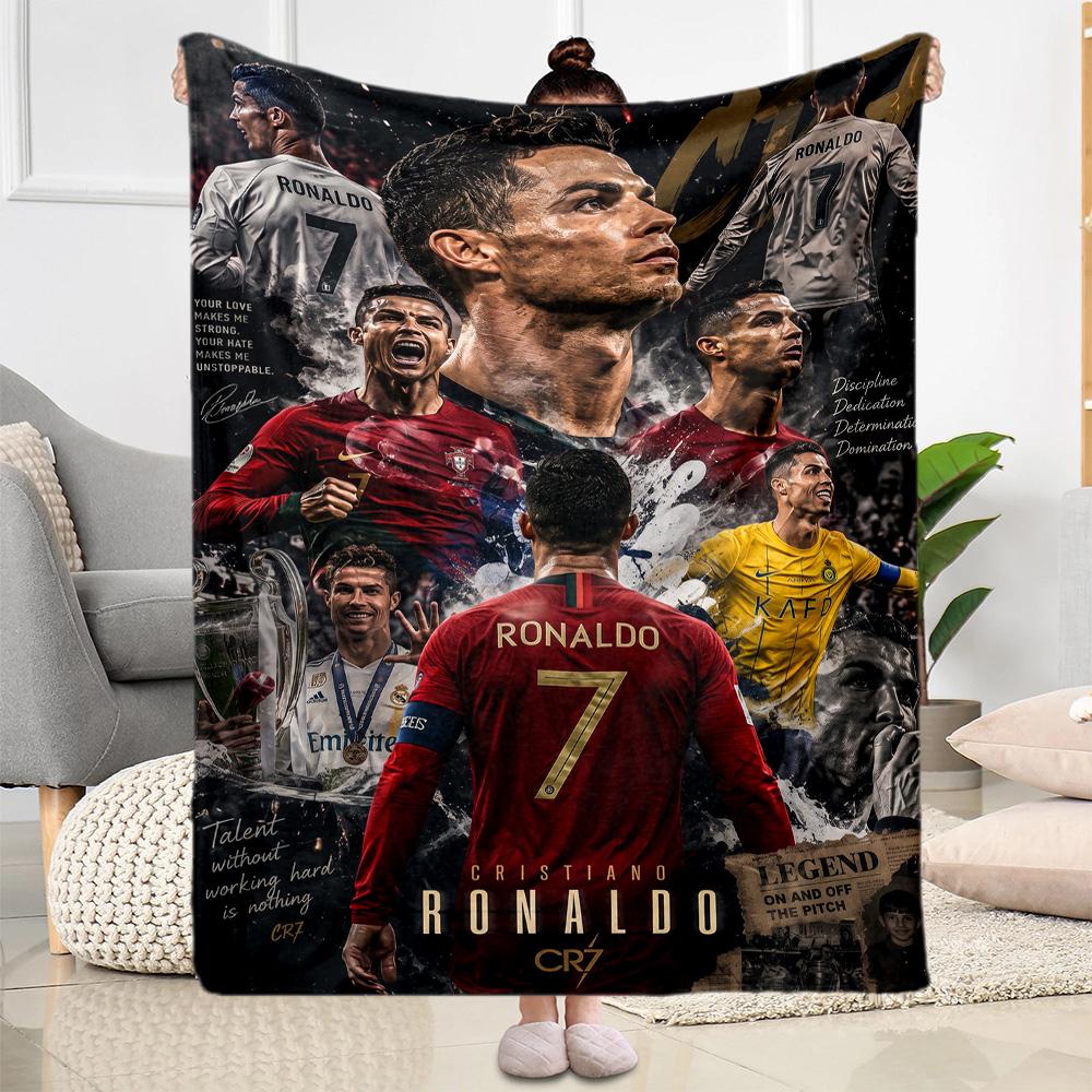 Ronaldo's Legacy Football Blanket Soft Warm Cozy Perfect for Chair Couch Sofa Four Seasons Universal Warmthful Decor