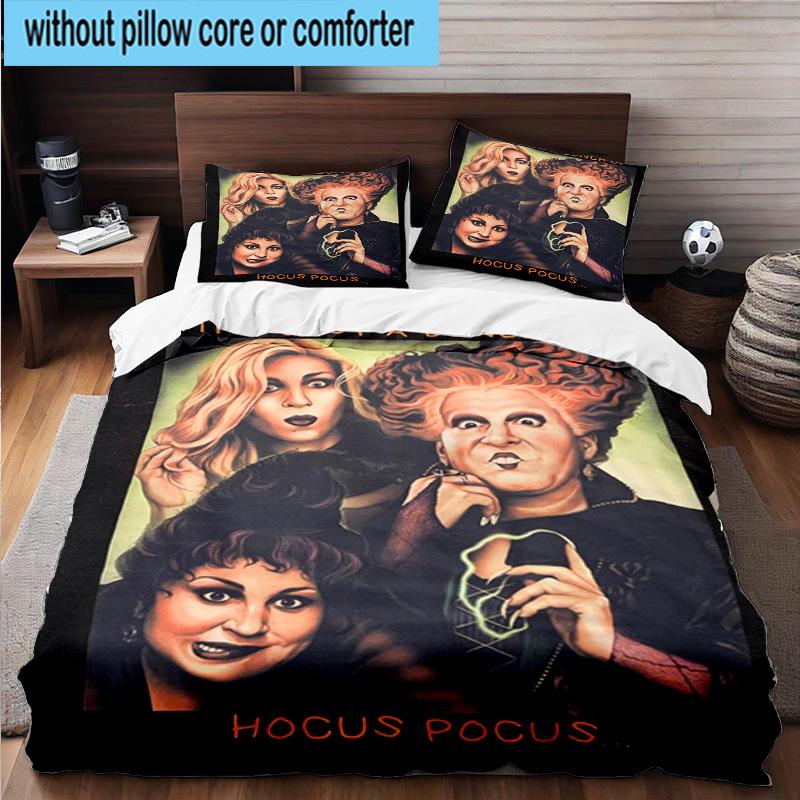 3PCS Hocus witch Halloween Magic 3pcs Bedding,Including 3PCS Duvet Cover And 2pcs Pillowcases Perfect for Christmas,Ideal for Bedroom, Dormitory