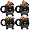 Creative Witches Brew Witch Cauldron Coffee Mug Black Ceramic Cups Halloween Tabletop Decoration