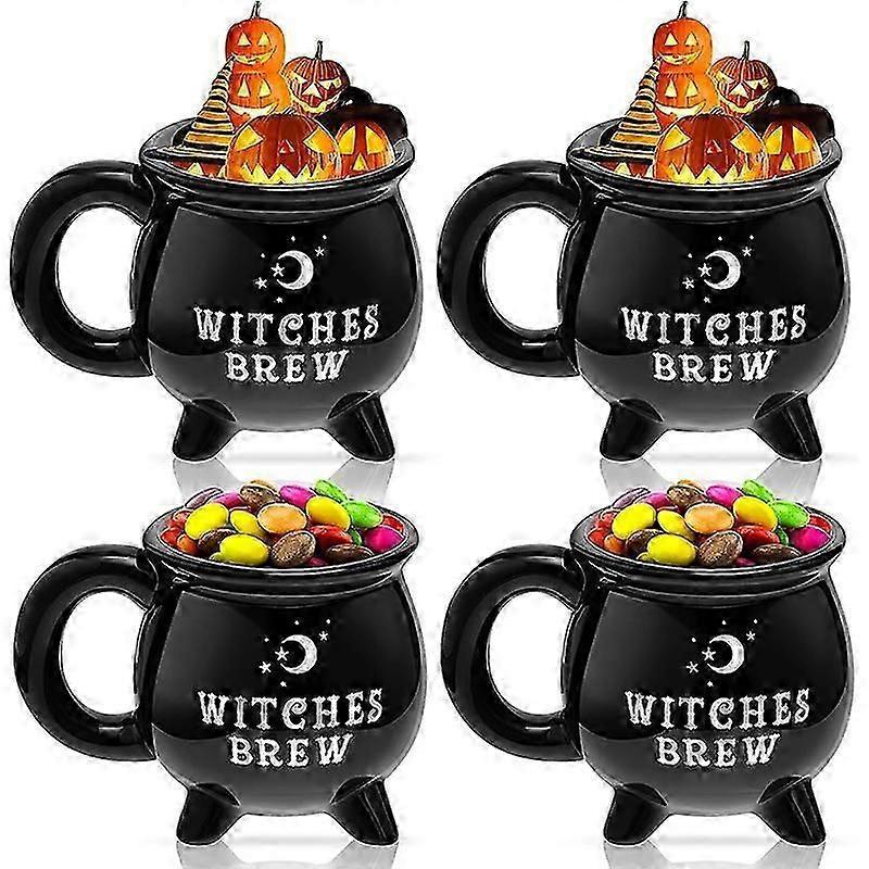 Creative Witches Brew Witch Cauldron Coffee Mug Black Ceramic Cups Halloween Tabletop Decoration