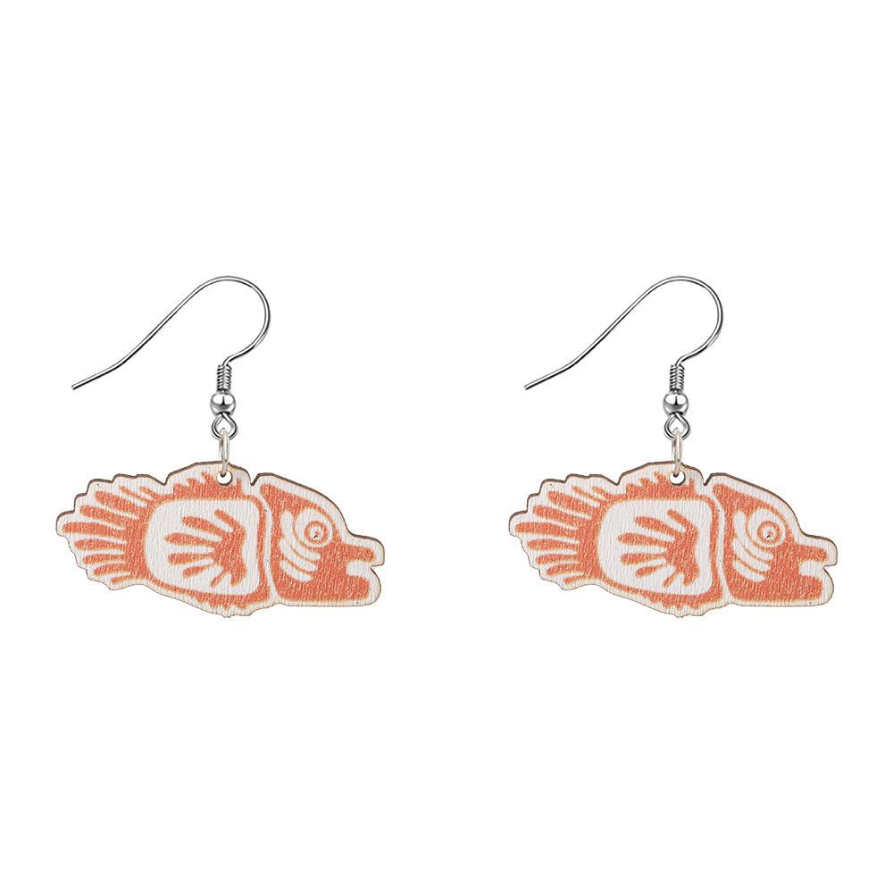 Новые деревянные именные серьги и аксессуары с изображением животных майя