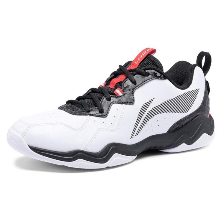 Li Ning CS6 Удобные, нескользящие, износостойкие, дышащие низкие бадминтонные кроссовки, унисекс, бело-черные, AYTS055-3