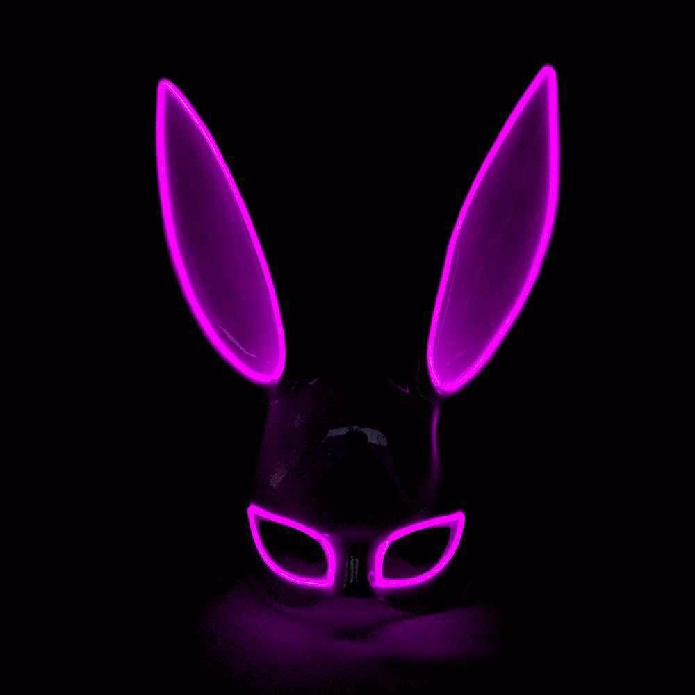 Headwear Mask Bunny Mask LED Light Party Props Led Light Up Mask Party Mask Props Cosplay Mask