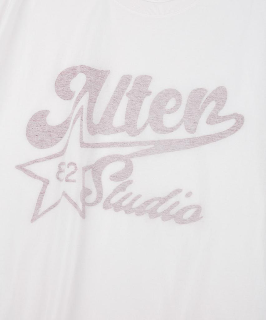 ALTER STUDIO Футболка с ретро-принтом наоборот_Белый
