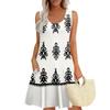 Women's Summer Casual U-shaped Tie Pocket Popular Floral Print Dress