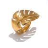 Leaf Leaves Open Ring Rust Proof Individualistic Fashion Jewelry Gift