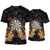 Cool Design Darts League T-shirt Men's Sport T-shirt 3D Darts Gift Print Fun Kids for Boys and Girls