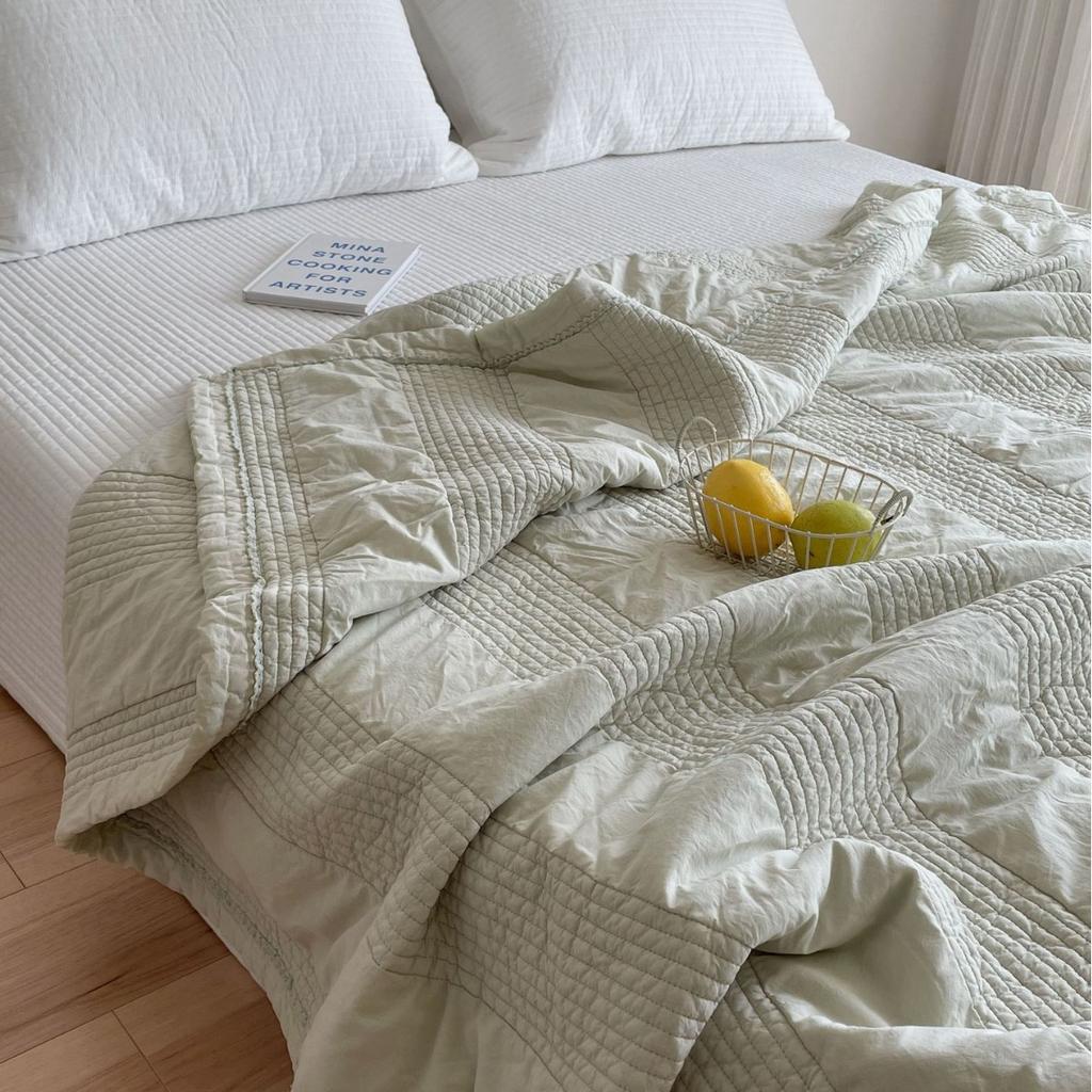 100% Хлопок Мягкий Покрывало с Песочной Стиркой 220x240см 1 шт. Летнее Одеяло Легкое Охлаждающее Одеяло Однотонное Однотонное Тонкое Постельное Белье