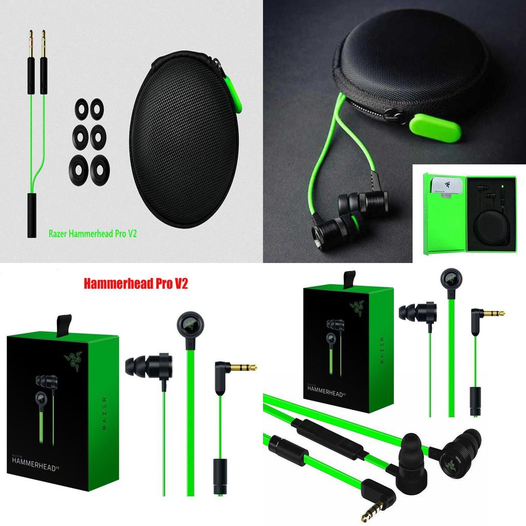 Игровые внутриканальные наушники Razer Hammerhead Pro с органайзером для наушников, цвет Magic Green