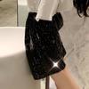 Sexy Women Shiny Sequin Shorts High Waist O-Ring Zipper Bodycon Shorts Party Club Festival Dance Shorts