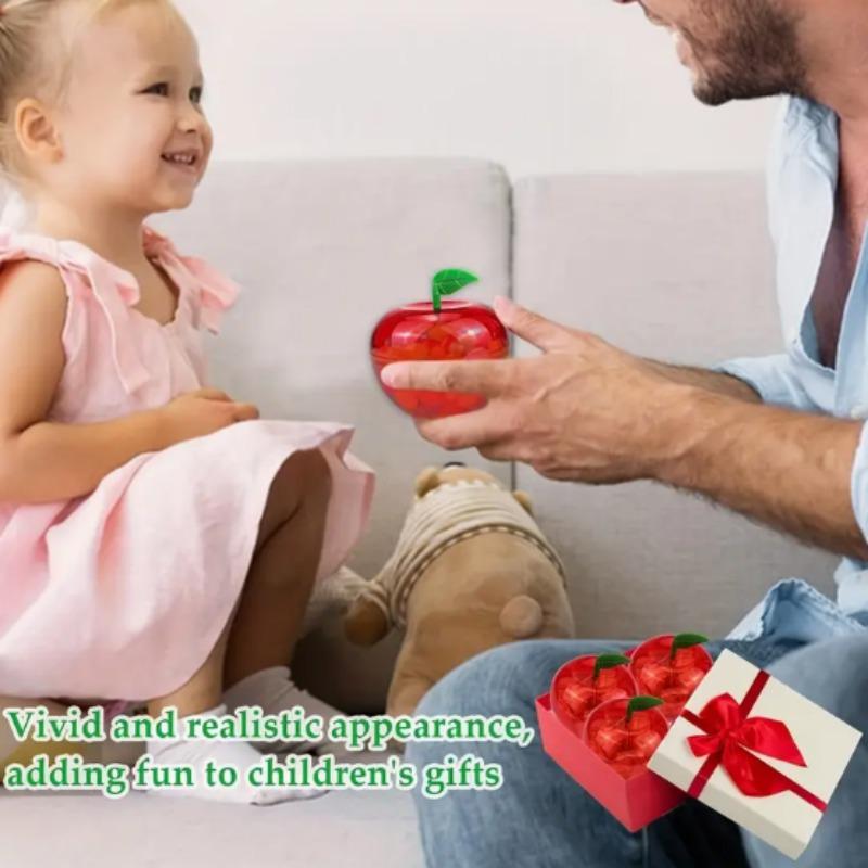 Рождественская вечеринка Дизайн яблока Конфеты Печенье Коробки для хранения Красный пластиковый Органайзер для закусок Еда Мини-контейнер для угощений Праздничный декор стола