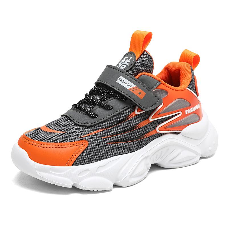 Middle School Students 2025 New Mesh Breathable Velcro Boys and Girls Hiking Shoes Lightweight Primary School Running Shoes