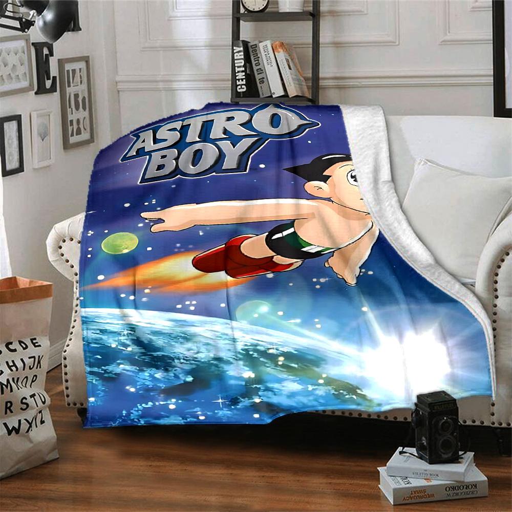 Astro Boy Adventure Flannel Blanket Super Soft Warm Cozy Blanket For Sofa Bed Office Travel Allseason Home Decor Gift
