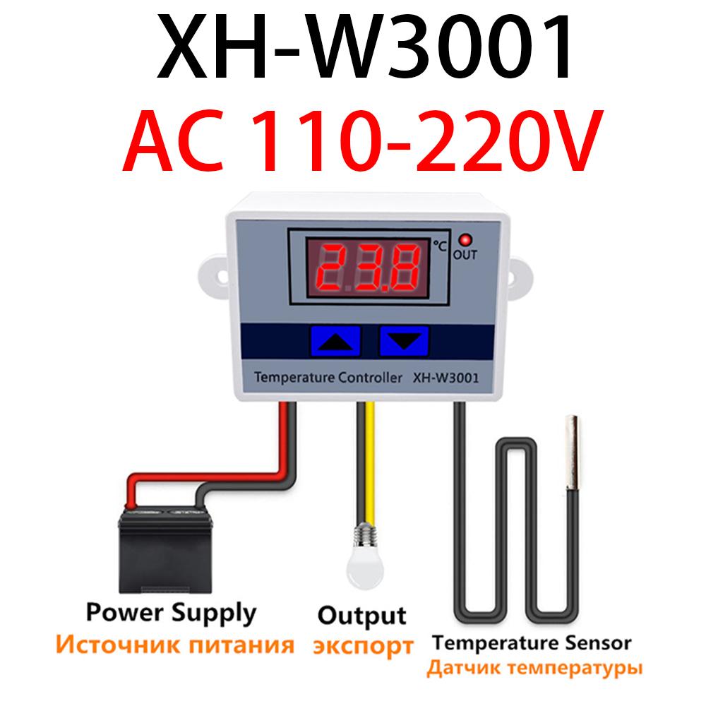 W3001 W3002 12V 24V 110V 220V Светодиодный цифровой контроллер температуры Термостат Термометр Инкубатор Холодильник Нагрев Охлаждение Обогреватель