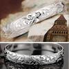 Elegant Womens Flower Charm Bracelet Open Bangle Cuff Jewelry Gift