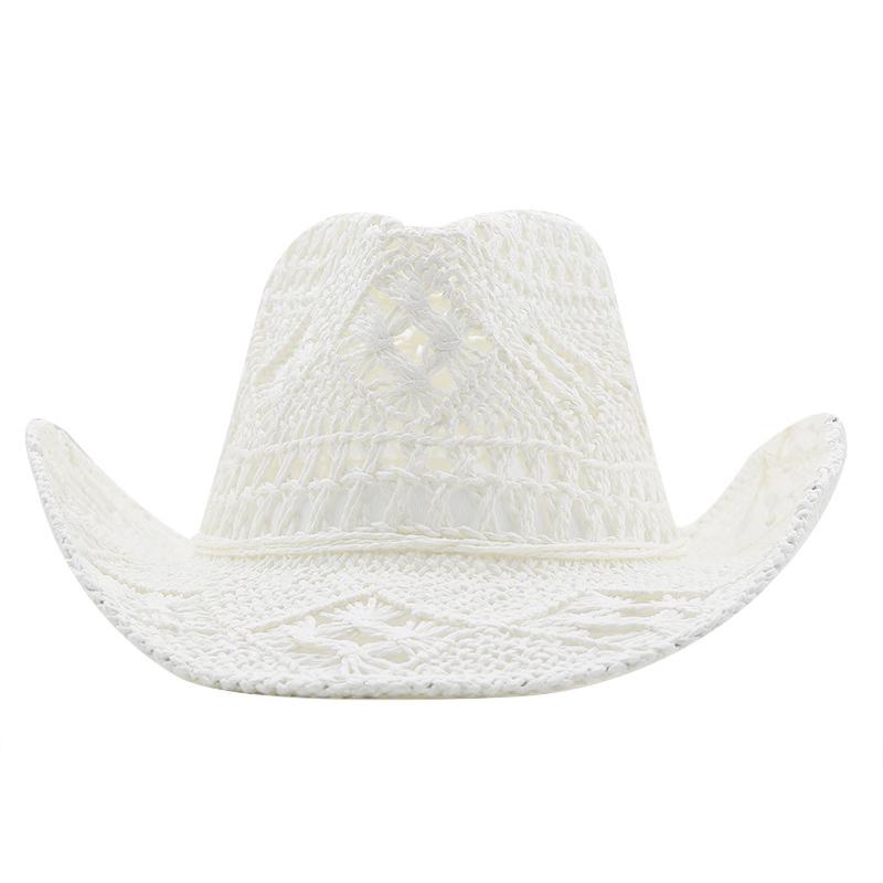 Wide Brim Western Cowboy Hat Sun Protection Jazz Hat Fashion Straw Cap Outdoor