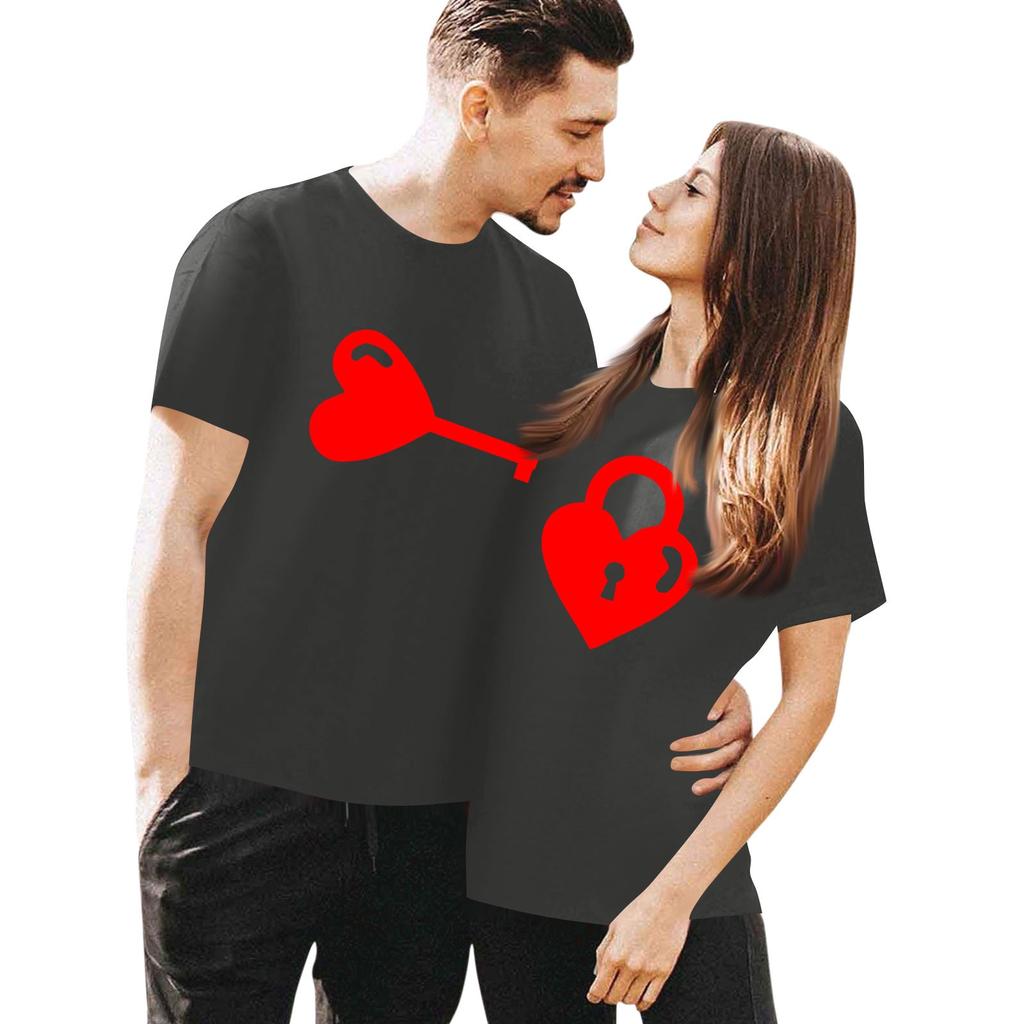 Женская повседневная футболка с круглым вырезом и коротким рукавом с принтом ко Дню святого Валентина