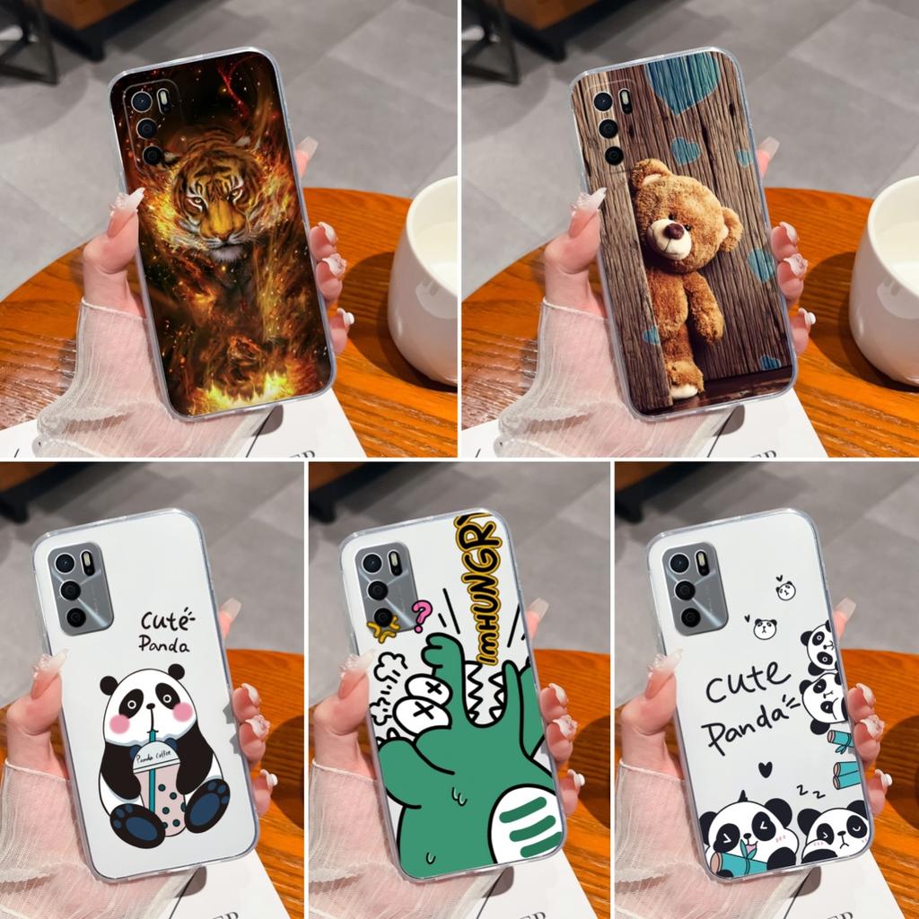Чехол для Oppo A17 A15 A15S A16 A16S A35 A58 A17K Задняя крышка с рисунком тигра, мягкий, ультратонкий, прозрачный, силиконовый, противоударный корпус для Oppo Capa