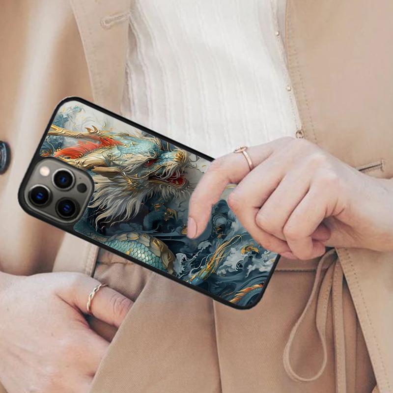 Illusory Color Chinese Dragon Magnetic Phone Case For APPLE iPhone 16 14 13 12 11 Pro Max 15 Plus Wireless Charge MagSafe Cover