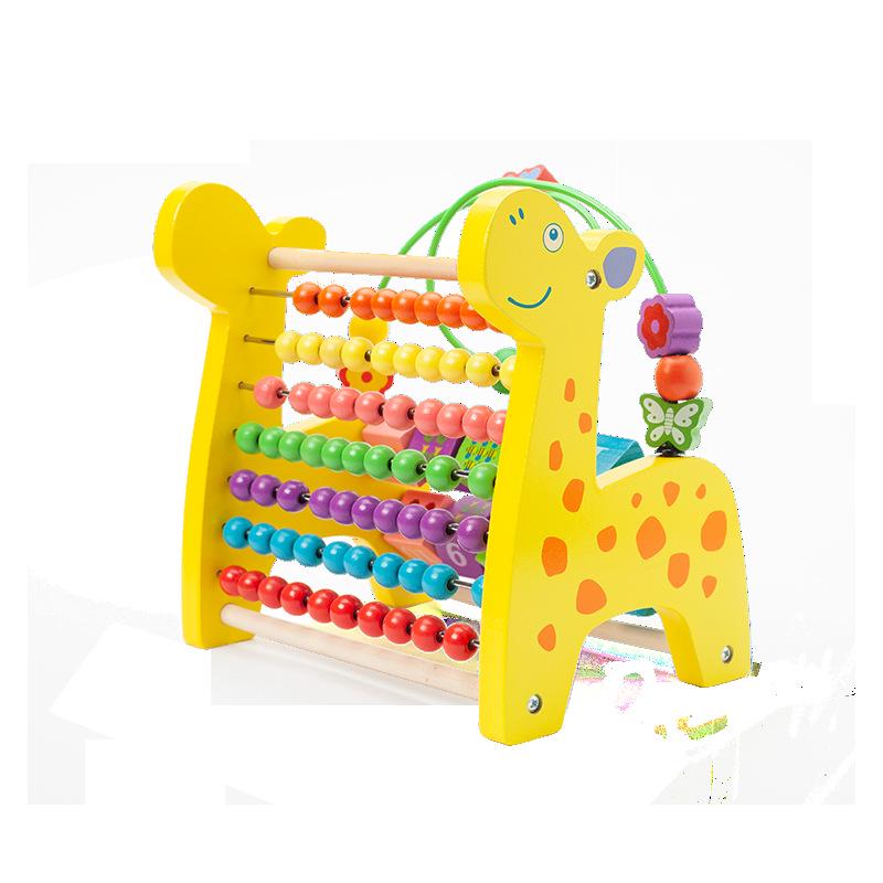 Деревянные мультяшные бусины в виде животных и фруктов: Развивающие строительные блоки для раннего развития координации рук и глаз у ребенка