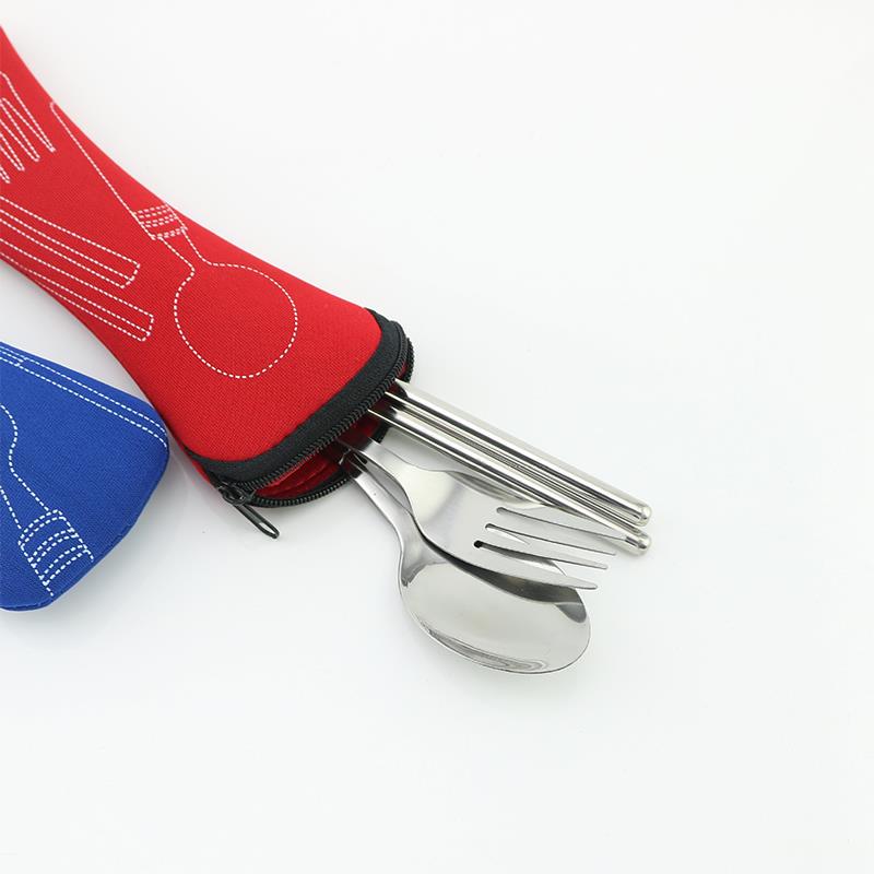 Travel Cutlery Bag Portable Knife Fork 1Pc Zipper Fashion Soft Chopsticks Bag