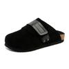 Large Size Open Back Casual Shoes Mules Men Backless Loafers Slippers Half Shoes Suede Leather Slip On Flats Man Slides Sandals