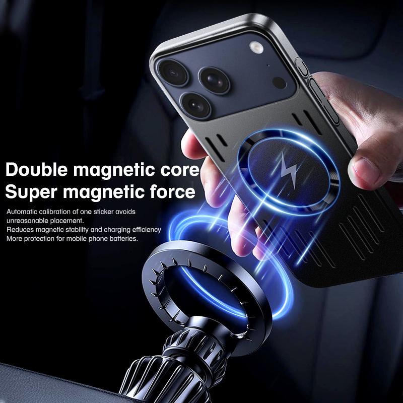 Для Magsafe Термоотводящий Чехол для Телефона для IPhone 17 Air 16 15 14 13 12 Pro Max Магнитная Беспроводная Зарядка Жесткий Ударопрочный Чехол