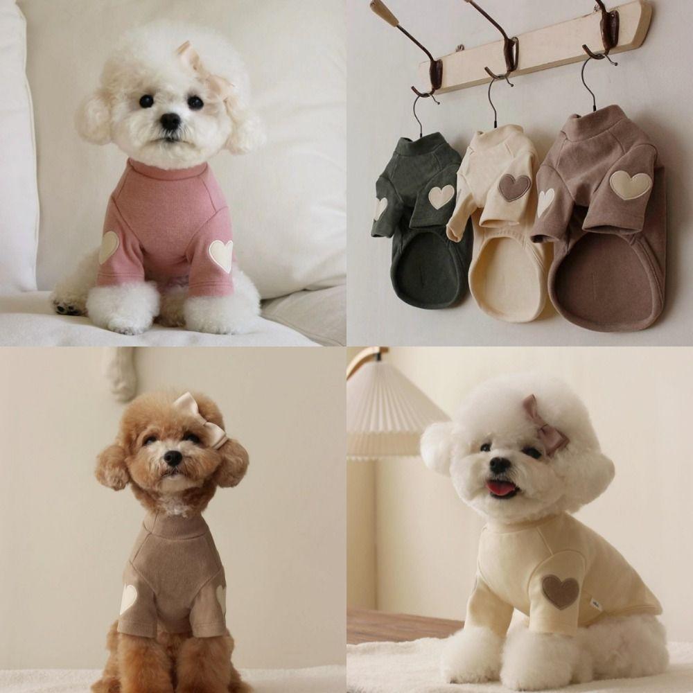 Winter Warm Gift Pet Dog Clothes Cute Love Cat Pet Warm Clothes Trendy Puppy Clothing