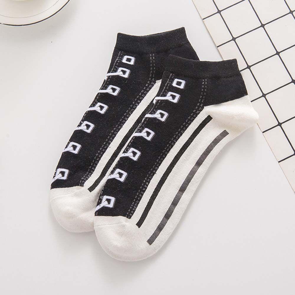 Shoes Pattern Comfortable Casual Cotton Low-top Socks Boat Socks Women Hosiery Men's Short Socks