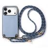 For iPhone 17 Pro Case Carbon Fiber Texture PU+PC+TPU Anti Drop Phone Cover with Crossbody Lanyard
