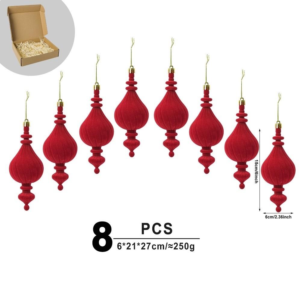 6pcs/Box DIY Crafts Painted Christmas Tree Ornaments Velvet Ball Ornaments Home Tree Decor