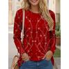 Spring Round Neck 3D Printed Top Fashionable and Casual Long Sleeved Women's T-shirts