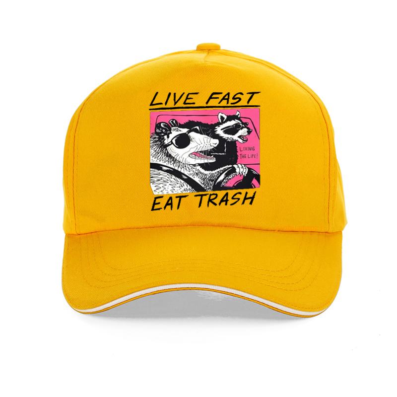 Live Fast Eat Trash hat fashion Design Unisex Women Baseball cap Harajuku summer Sun cool Bonnet Adjustable golf Snapback hats