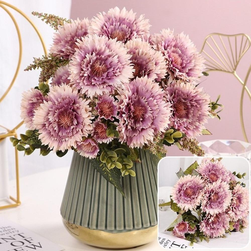 Шелковый Искусственный Букет Гербер 7 Головок Декор Растение Симуляция Реалистичный Искусственный Цветок Реквизит для Фото