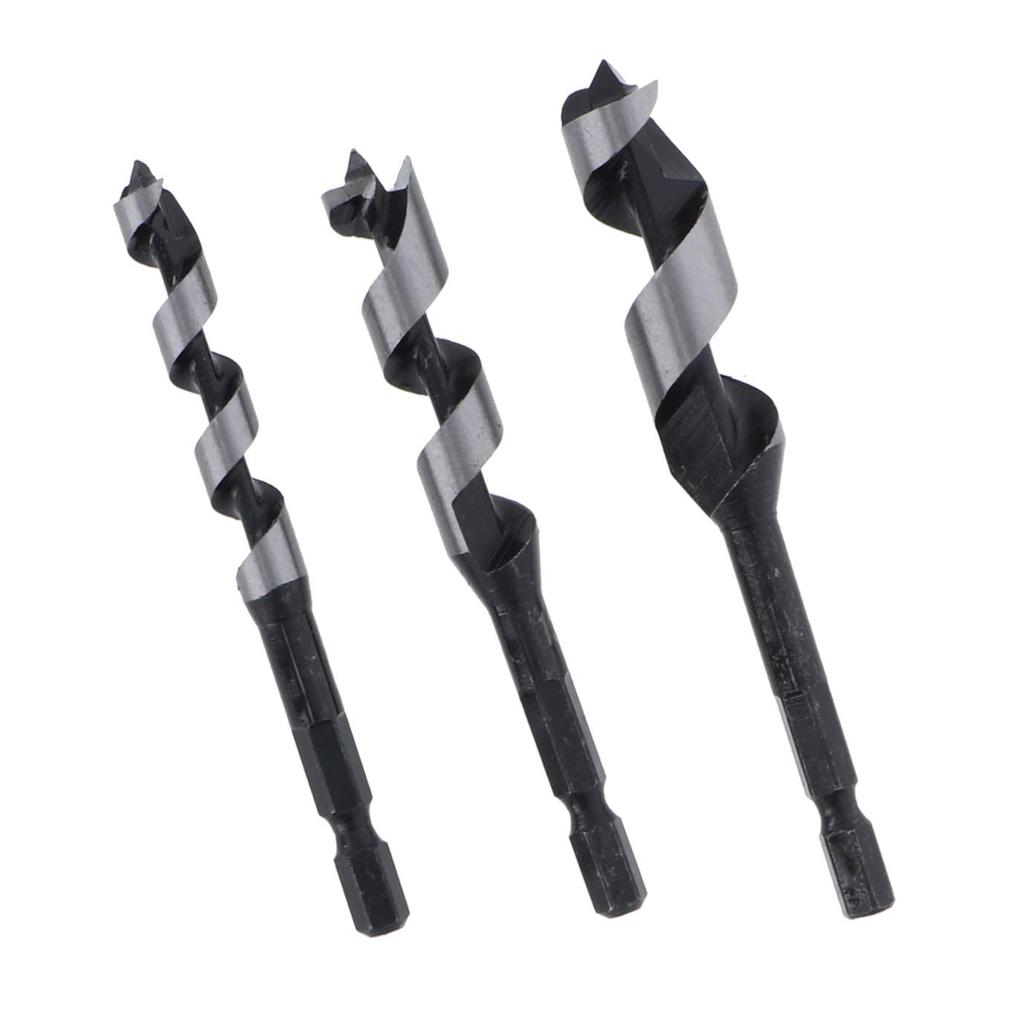 Takagi EARTH MAN Woodworking Drill Hex Triangular 15mm Bits, Shank, Tip, 9, 12, (3-piece set)