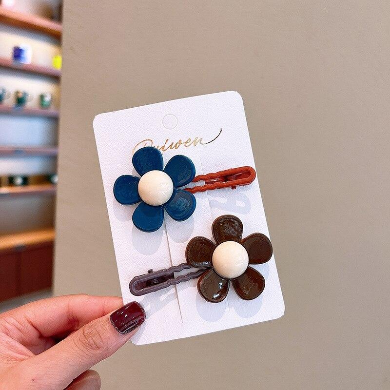 New Korean Kids Sweet Candy Color Hair Clips Kawaii Flower Hair Pin for Baby Girls Barrettes Headwear Children Hair Accessories