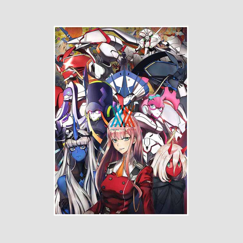 Белая книга Аниме Плакаты Художественная живопись Классика Аниме Darling in The Franxx Плакат Домашний декор Фреска Гостиная Украшения Принты Картины Подарки