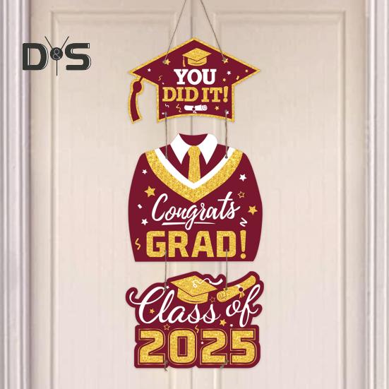 Выпускной 2025 года, подвесная табличка для входной двери Выпускной 2025 года Приветственная табличка для украшения крыльца выпускного