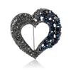 Модный декоративный драгоценный камень в форме сердца, дамский темперамент, стильный полый бриллиантовый набор, милая брошь, брошь