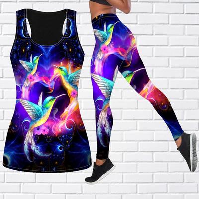 Экипировка для йоги с кристаллами и принтом птички для женщин, модные леггинсы для тренировок, спортивные повседневные штаны для фитнеса и йоги