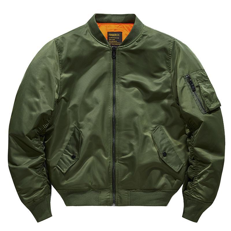 Унисекс Douyin MA-1 Pilot Jacket с хлопком, утолщенный бейсбольный воротник