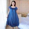 Chic Solid Color Smooth Surface Sleepwear Lightweight Quick Dry Women Nightdress for Adult Nightie Dress