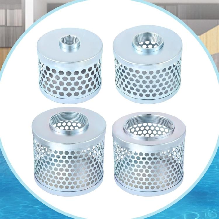 Pump Suction Filter Basket With NPT Female Thread Carbon Plated Steel Mesh Block Debris Effectively for Solids Reduction