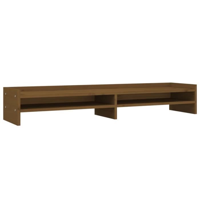 VidaXL Monitor Stand Honey Brown 100x24x16 Cm Solid Pine Wood 813992
