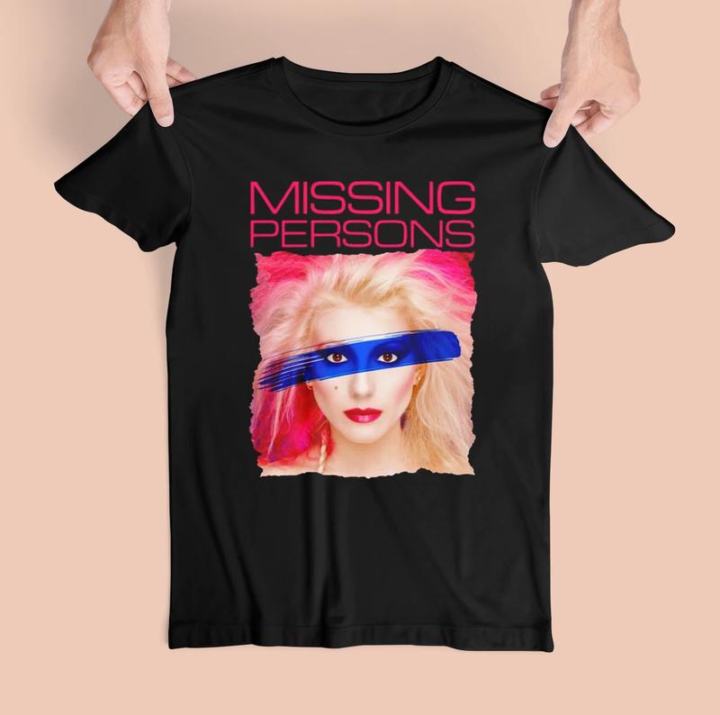 Missing Persons Группа Хлопок Все Размеры Мужчины Женщины Черная Футболка Унисекс Футболка Футболка с Принтом