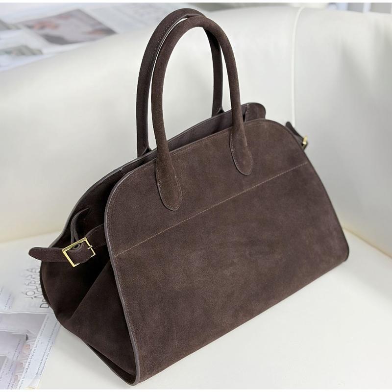 Brand 15 Inch Large Capacity Tote Bag For Women Top Grain Cowhide & Suede Briefcase, Leather Work Bag, Commuter Platinum Bag